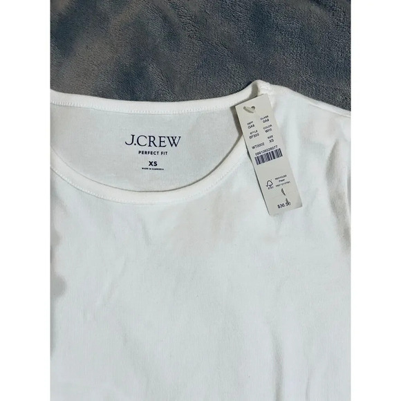 NWT J.Crew Size XS Short Sleeve Shirt Causal Women White Layering - Picture 2 of 7